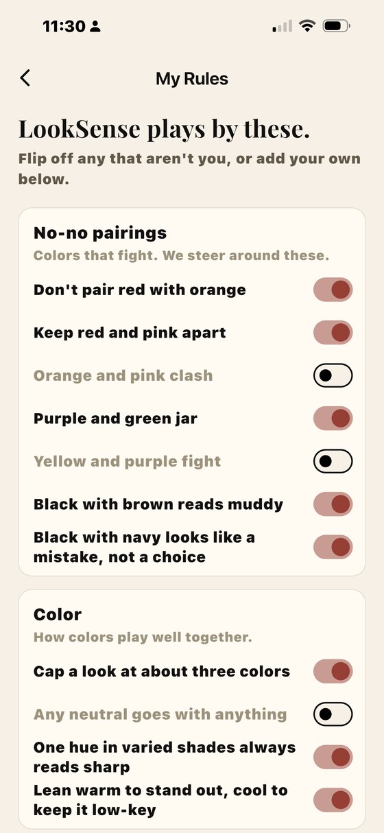Plain-language color and matching guidance