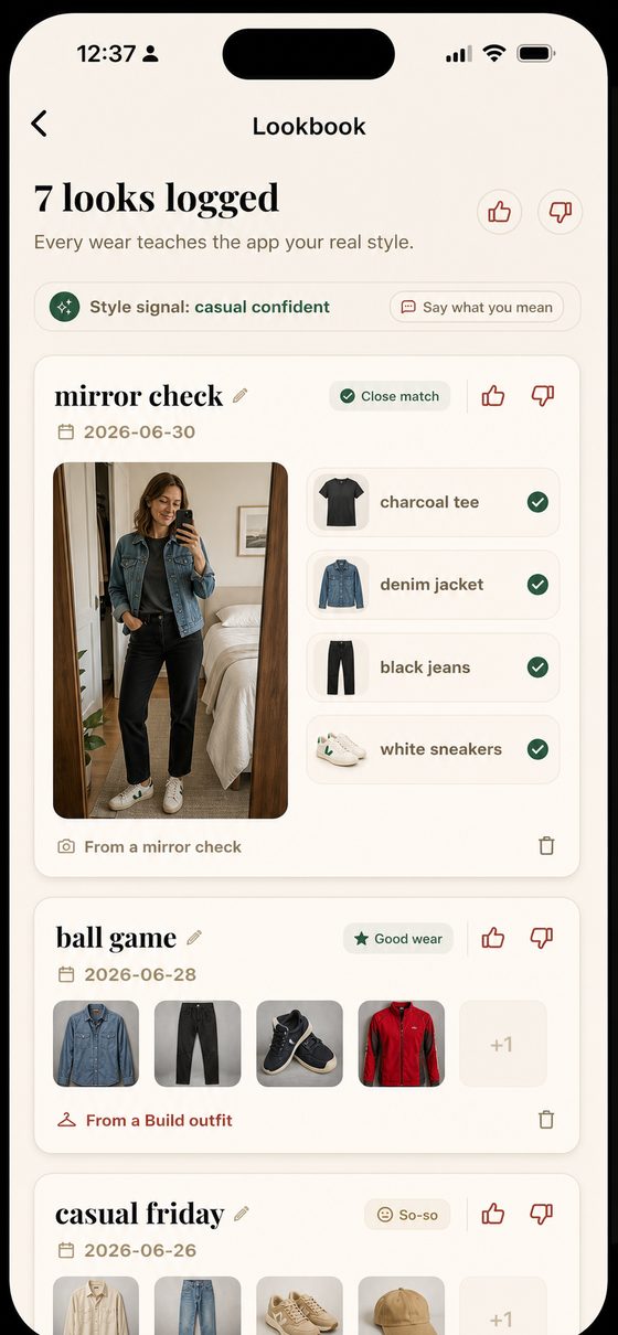 Your Lookbook of everything you’ve worn