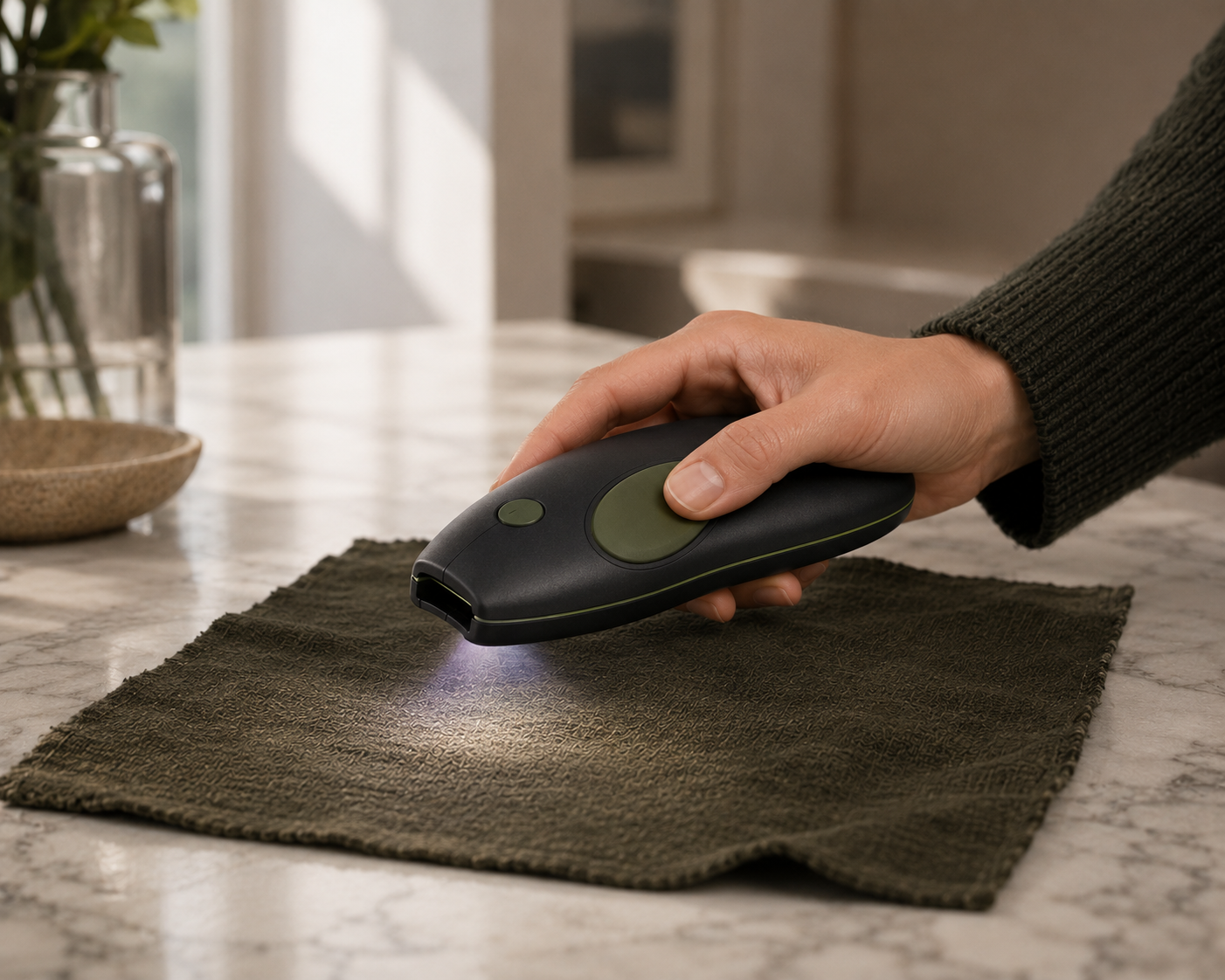 LookSense Prism casting a directional spectral scan onto fabric